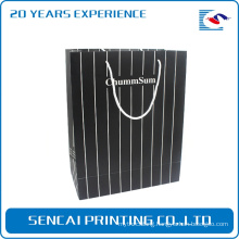 New Arrived creative make white and black stripe gift bag Boutique paper bags